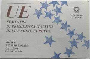 Repubblica Italiana. 5000 Lire. Presidenza ... 