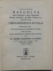 Libri. Cesare Gamberini di Scarfea. Seconda ... 