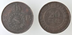 Monete Estere. Brasile. 10 Reis 1869, 1889. ... 