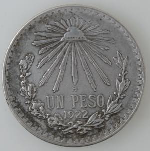 Monete Estere. Messico. Peso 1922. Ag. KM# ... 