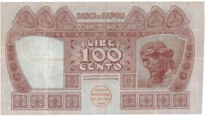 Cartamoneta. Banco di Napoli. 100 Lire ... 