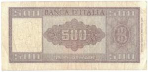 Cartamoneta. Repubblica Italiana. 500 Lire ... 