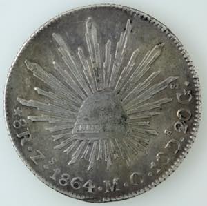 Monete Estere. Messico. 8 Reales 1864 ZS-MO. ... 