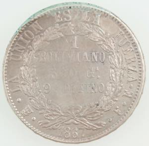 Monete Estere. Bolivia. Boliviano 1867. Ag. ... 