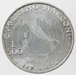 Repubblica Italiana. 500 Lire. Marconi 1974. ... 