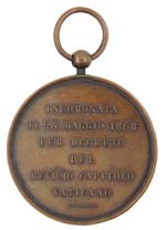 Medaglie. Pietrasanta (LU). Medaglia 1868. ... 