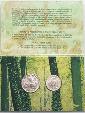 Repubblica Italiana. Dittico 500, 200 Lire. ... 