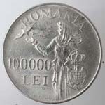 Monete Estere. Romania. 100000 Lei 1946. Ag ... 