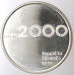 Monete Estere. Slovenia. 2000 Tolarjev 2001. ... 