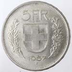Monete Estere. Svizzera. 5 Franchi 1967. Ag. ... 