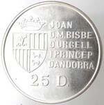 Monete Estere. Andorra. 25 Diners 1991. Ag ... 
