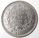 Monete Estere. Cile. 5 Pesos 1927. Ag 900. ... 