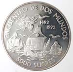 Monete Estere. Ecuador. 5000 Sucre 1991. Ag ... 
