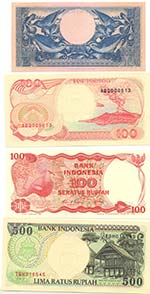 Banconote Estere. Indonesia. Lotto di 4 ... 