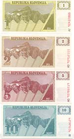 Banconote Estere. Slovenia. 1-2-5-10- ... 