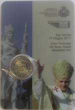 San Marino. Coin Card 2 euro 2011. Visita ... 