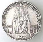 Vaticano. Pio XI. 1922-1939. 10 lire per ... 