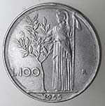 Repubblica Italiana. 100 lire 1955. Ac. Gig. ... 