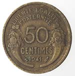 Monete Estere. Francia. 50 Centimes 1941. ... 