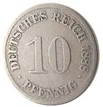 Monete Estere. Germania. 10 Pfennig 1888 ... 