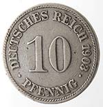 Monete Estere. Germania. 10 Pfennig 1903 ... 