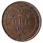 Monete Estere. Svezia. Oscar II. 2 Ore 1875. ... 