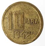 Monete Estere. Turchia. 10 Para 1942. Al-Ae. ... 