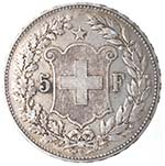 Monete Estere. Svizzera. 5 Franchi 1891. Ag ... 