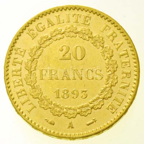 Franciaország 1893A 20Fr Au ... 
