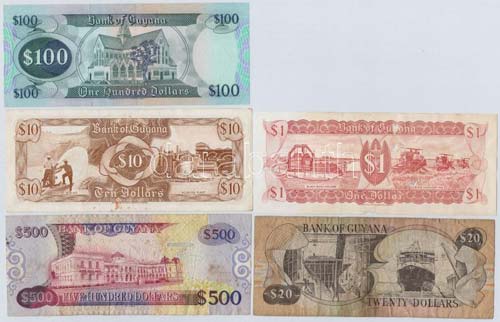 Guyana ~1966-2000. 1$-500$ (5xklf) ... 