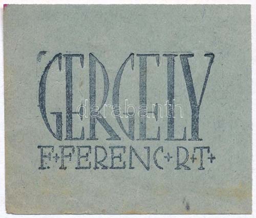 1926. Gergely F. Ferenc R.T. / ... 