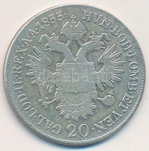 Ausztria 1833A 20kr Ag I. Ferenc ... 