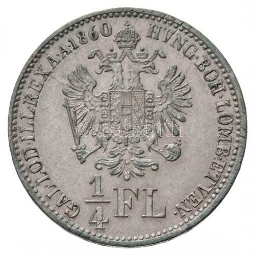 1860B 1/4Fl Ag Ferenc József ... 