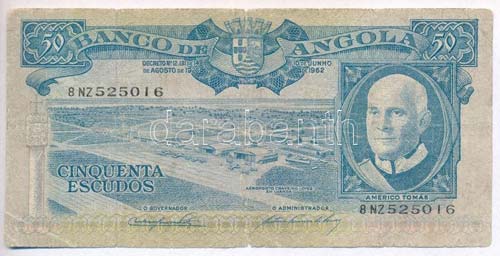 Angola 1962. 50E T:III- kis ly., ... 