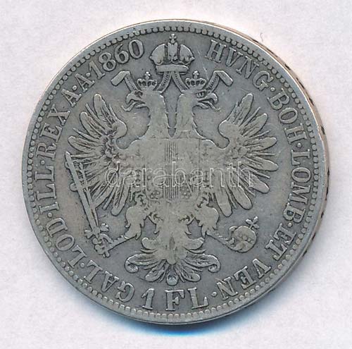 Ausztria 1860A 1Fl Ag Ferenc ... 