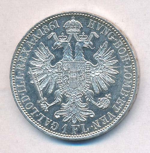 Ausztria 1861A 1Fl Ag Ferenc ... 