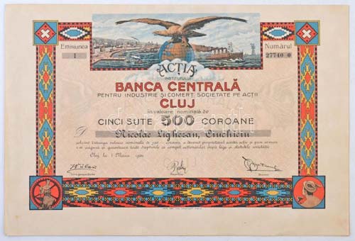 Románia / Kolozsvár 1920. Banca ... 