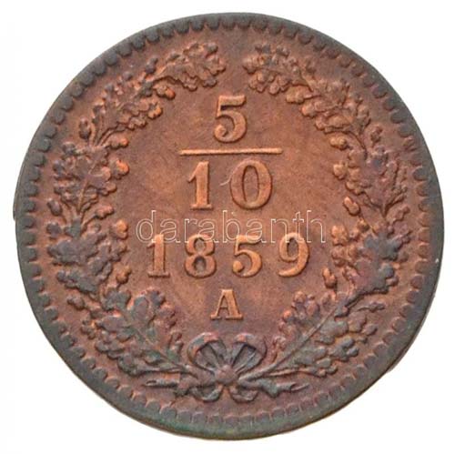 Ausztria 1859A 5/10kr Cu ... 
