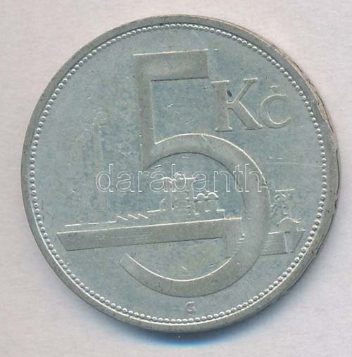 Csehszlovákia 1930. 5K Ag ... 