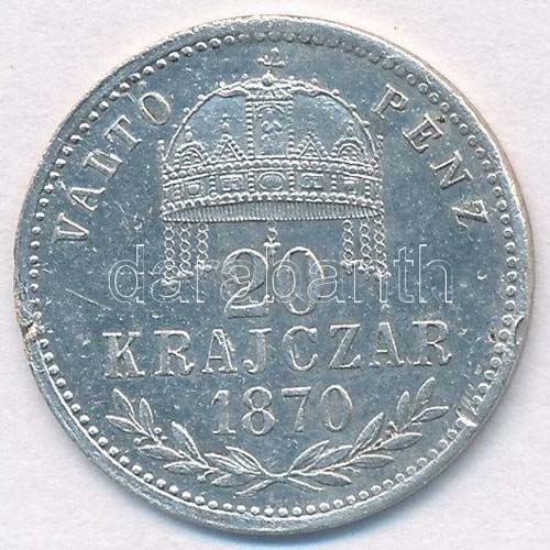 1870GYF 20kr Ag Váltó Pénz ... 