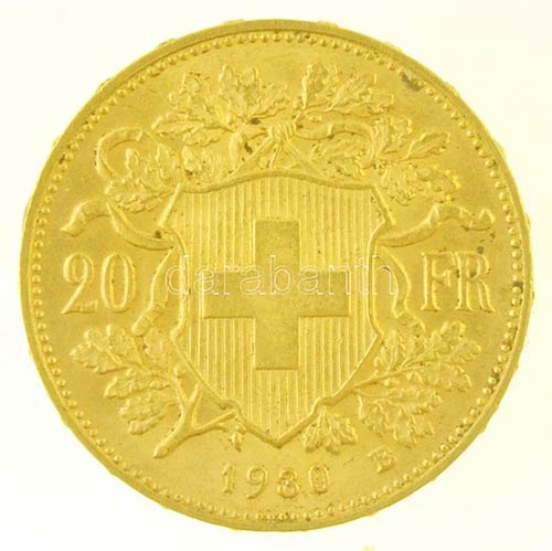 Svájc 1930B 20Fr Au Helvetia ... 