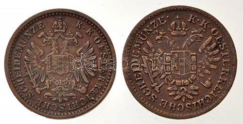 1851B 1/4kr Cu + Ausztria 1885. ... 