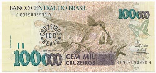 Brazília 1993. 100.000C 100 ... 