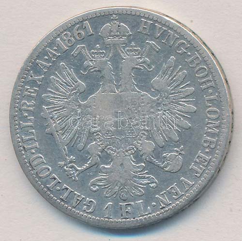 Ausztria 1861A 1Fl Ag Ferenc ... 