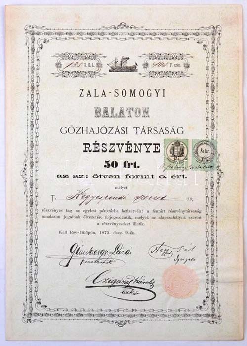 Révfülöp 1872. Zala-Somogyi ... 