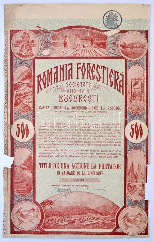 Románia 1921. Romania Forestiera ... 