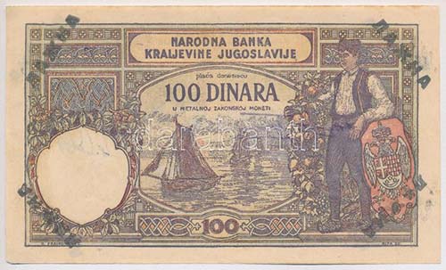 Jugoszlávia 1929. 100D korabeli ... 