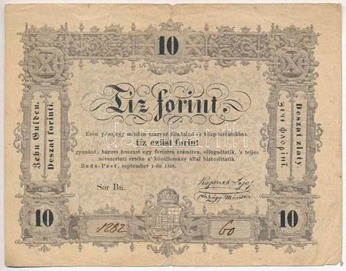 1848. 10Ft Kossuth Bankó ... 