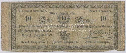 1849. 10kr Almásy T:IV 
Hungary ... 
