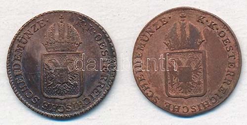 1816B 1/4kr Cu + Ausztria 1816A ... 